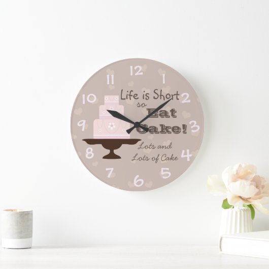 人生は短い食べとても ラージ壁時計 (ホーム)
