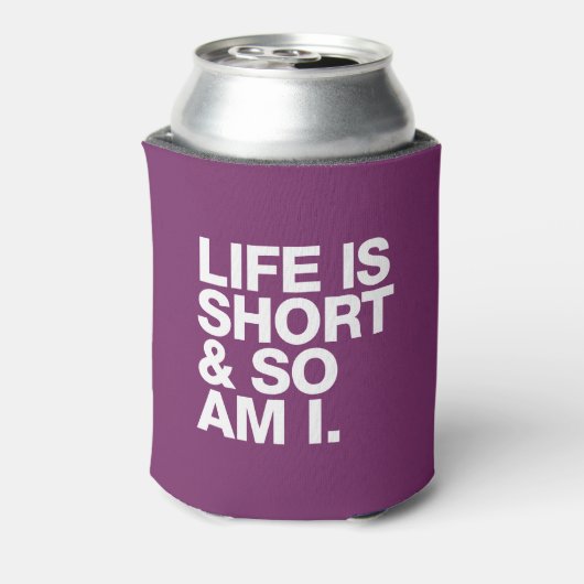 人生は短い、だから私はおもしろい引用文 缶クーラー (缶裏面)
