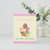 人生は短い もっとアイスクリームを食べよう ポストカード (スタンド正面)