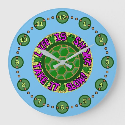 人生は短い。ゆっくり飲め ラージ壁時計 (正面)