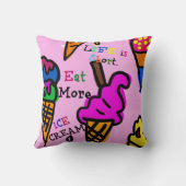 人生は短い。アイス食べクリームを追加。 クッション (裏面)