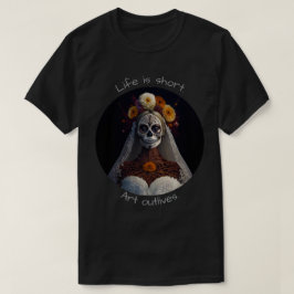 人生は短い アートは生き続ける 02 Tシャツ