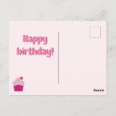 人生は短い、ケーキを食べよう！ かわいい誕生日 ポストカード (裏面)