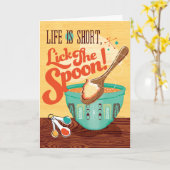 人生は短い、スプーンの誕生日カードをクリック カード (黄色い花)