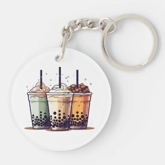 人生は短い、ボバを飲む キーホルダー (裏面)