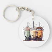 人生は短い、ボバを飲む キーホルダー (正面)