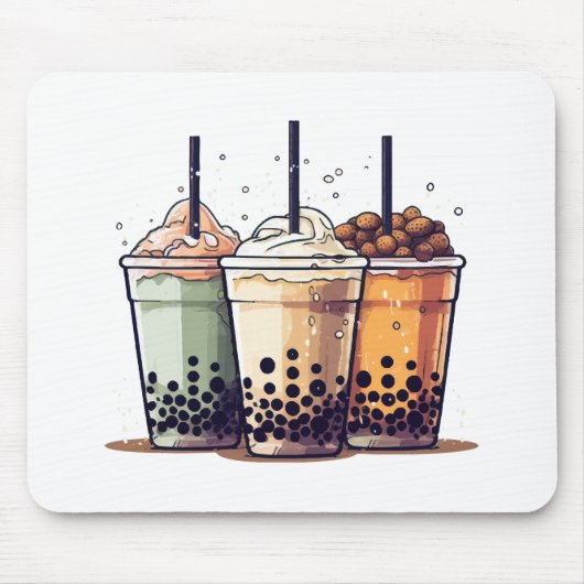 人生は短い、ボバを飲む マウスパッド (正面)