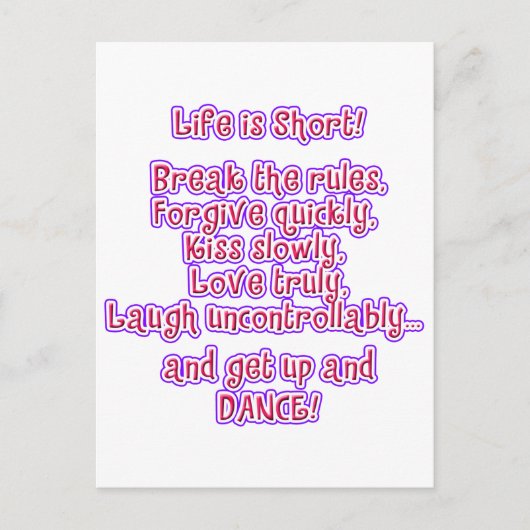 人生は短い ポストカード (正面)