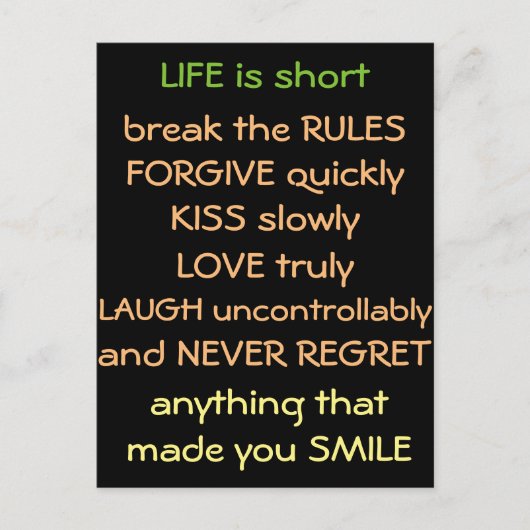 人生は短い ポストカード (正面)