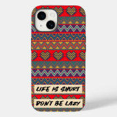 人生は短い、怠惰ではない – 幾何学的ハート Case-Mate iPhoneケース (裏面)