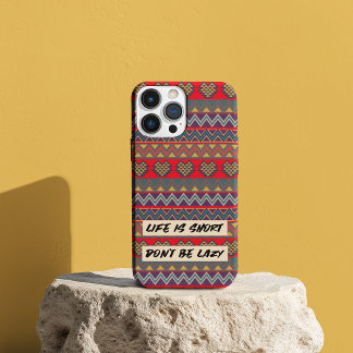 人生は短い、怠惰ではない – 幾何学的ハート Case-Mate iPhone 14ケース