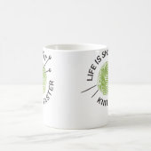 人生は短い、早く編め コーヒーマグカップ (中央)