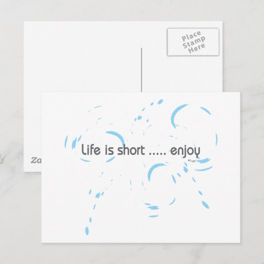 人生は短い… 楽しむ ポストカード (正面/裏面)
