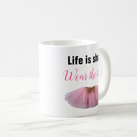 人生は短い。衣服ザトゥツ コーヒーマグカップ (正面右)