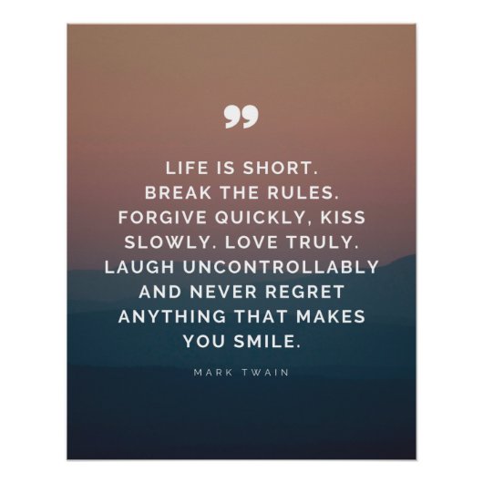 人生は短い。規則を破る。キス ポスター (正面)