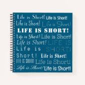 "人生は短い"言葉感動的、海ブルー ノートブック (正面)