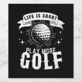 人生は短い。遊ゴルフ ワインラベル (シングルラベル)