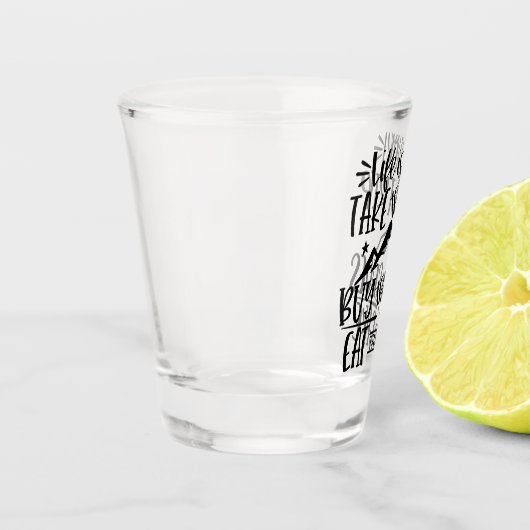 人生は短い | 面白い感動的なテキスト ショットグラス (左)