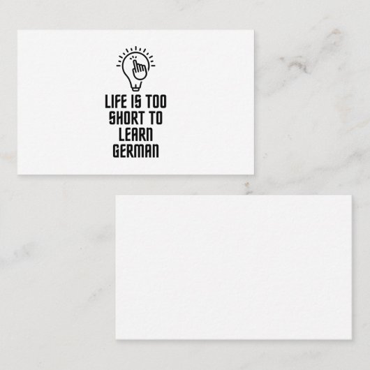 人生は短くてドイツ語学はできぬ 名刺 (正面/裏面)