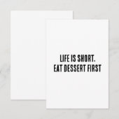 人生は短く、デザー食べトは最初 サンキューカード (正面/裏面)