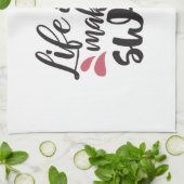 人生は短く、甘くする – 感動的引用文 キッチンタオル (折り畳み)