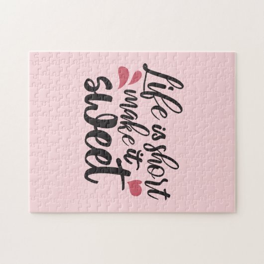 人生は短く、甘くする – 感動的引用文 ジグソーパズル (横)