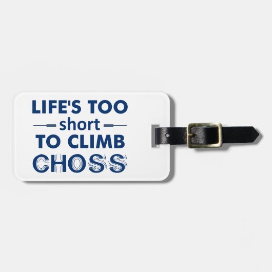 人生は短すぎてコースに登れない ラゲッジタグ (正面横)