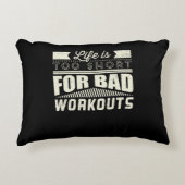 人生は短すぎて悪いトレーニング やる気を起こさせる アクセントクッション (正面)