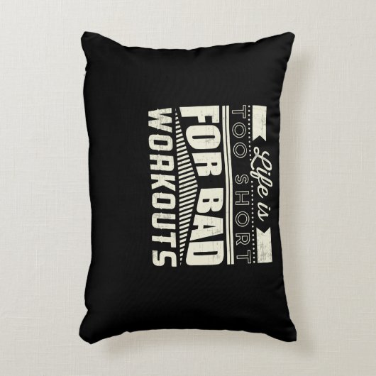 人生は短すぎて悪いトレーニング やる気を起こさせる アクセントクッション (正面(垂直))