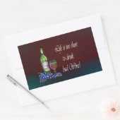 人生は短すぎて悪いワインを飲めない！贈ユーモアのある物 長方形シール (封筒)