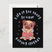 人生は短すぎて衣服退屈な服 ポストカード (正面/裏面)