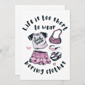 人生は短すぎて衣服退屈な服 招待状 (正面/裏面)