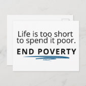 人生は短すぎて貧しい生活を過ごすことはできない。 ポストカード (正面/裏面)