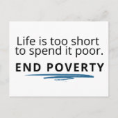 人生は短すぎて貧しい生活を過ごすことはできない。 ポストカード (正面)