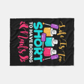 人生は短すぎて退屈な爪、 ネイルがない フリースブランケット (正面(横))