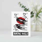 人生は短すぎて退屈な爪、 ネイル ポストカード (スタンド正面)