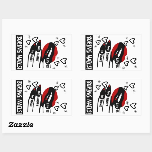 人生は短すぎて退屈な爪、 ネイル 長方形シール (シート)