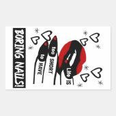 人生は短すぎて退屈な爪、 ネイル 長方形シール (正面)