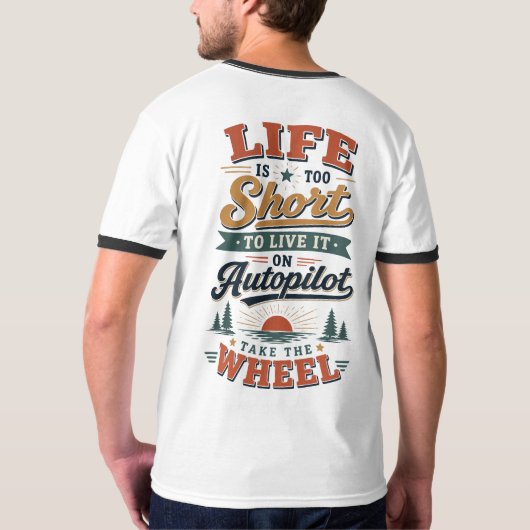 人生は短すぎる Tシャツ (裏面)
