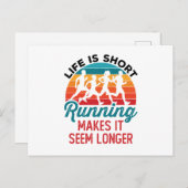 人生は短ランニングい方だから長く見える ポストカード (正面/裏面)