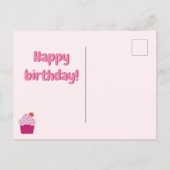 人生は短食べいケーキ!かわいい誕生日 ポストカード (裏面)