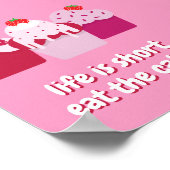 人生は短食べいケーキ!カップケおもしろいーキ ポスター (角)