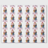 人生は短食べい、カップケーキ – おもしろいと甘い ラッピングペーパー (フラット)