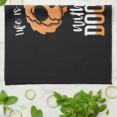 人生は私のドードルで黄金である、犬の所有者引用文 キッチンタオル (折り畳み)