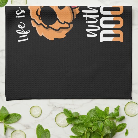 人生は私のドードルで黄金である、犬の所有者引用文 キッチンタオル