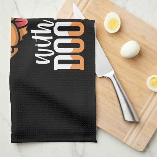 人生は私のドードルで黄金である、犬の所有者引用文 キッチンタオル (四つ折り)