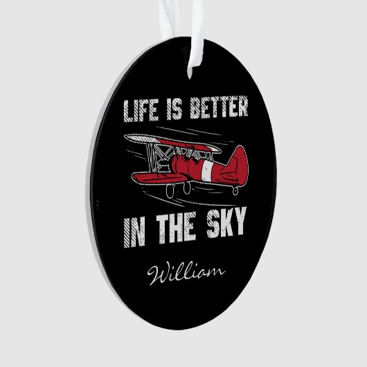 人生は空で良いパイロットクリスマス オーナメント (正面)