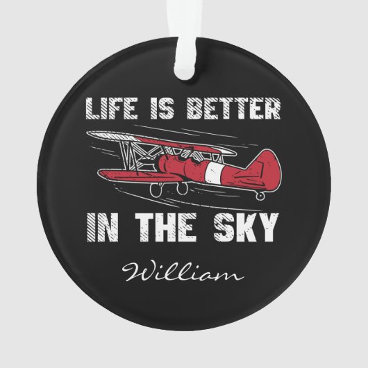 人生は空で良いパイロットクリスマス オーナメント (裏面)