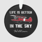 人生は空で良いパイロットクリスマス オーナメント (正面)