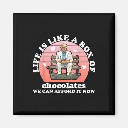 人生は箱詰めのチョコレートのようなものだ マグネット (正面)
